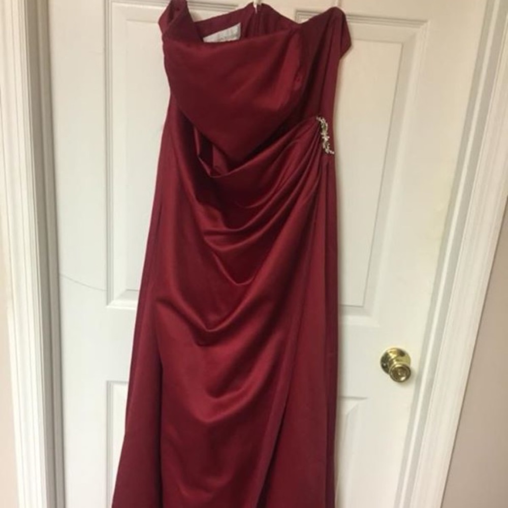 Red David bridal prom dress